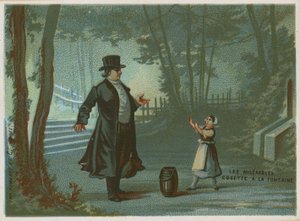噴水のコセット; Victor HugoによるLes Miserablesのシーン 作： French School