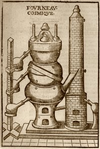 19世紀後半に出版された魔法の歴史に描かれている、Annibal Barlet（1653）によるLa Theotechnie ErgocosmiqueのCosmic Oven 作： French School