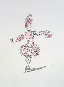 Les Fetes de LHymenでの春としての若いエジプト人の衣装デザイン（手描きの彫刻） 作： French School