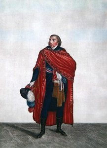 ディレクトワール時代の人々の代表の衣装、1797年頃（色付きの彫刻） 作： French School