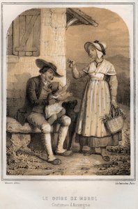 オーヴェルニュの衣装 - ムロルの案内人 - MORING MICHELの「Les soirees de mon oncle souvenirs et recits de voyages」に掲載された彫刻 - 19世紀末 作： French School