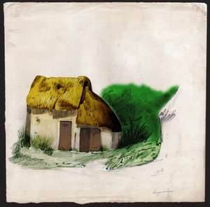 フランスのコテージ。(図面、1830年頃) 作： French School