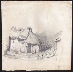 フランスのコテージ。図面、1830年頃