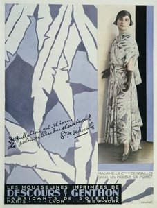 1930年ヴォーグ出身のアンナ・ド・ノイユ伯爵夫人（1876-1933） 作： French School