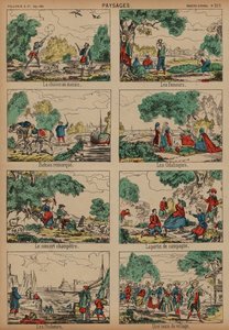 田舎の風景（彩色済み彫刻 作： French School