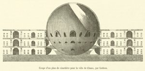 ショーの町の墓地計画の断面図（彫刻 作： French School