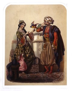 トルコのカップル、1850年頃（リトグラフ）
