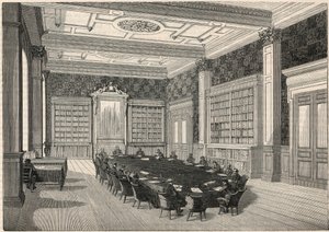 監査役会-図書館と会議室-Edmond Texier 1852年の "Tableau-de-Paris "に掲載された図版 作： French School