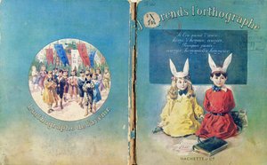 1905年パリのアシェットによって出版された、執筆に関するフランスの学校の教科書の表紙と裏表紙