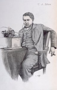 1889年にトーマスアルバエジソンを描いたラレヴューイラストの表紙イラスト 作： French School