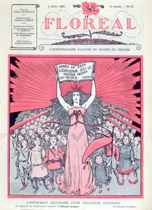 1921年7月2日、フランスでのエコールレークの40周年を祝うFloreal誌の表紙 作： French School