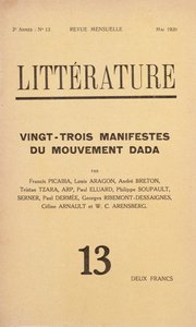 1920年5月、ダダ運動を専門に扱う文学月刊誌の表紙 作： French School