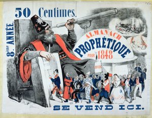 ノストラダムス（1503-66）を描いた予言年鑑の表紙1848 作： French School