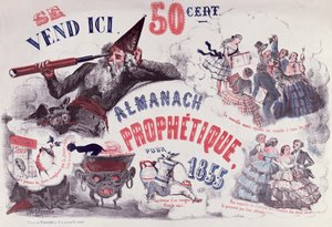 ノストラダムスを描いた預言年鑑の表紙、1855 作： French School