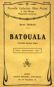 ルネ・マランの本「バトウアラ、真の小説ネグレ」の表紙 作： French School