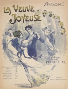 フランツ・レハール作「メリー・ウィドウ」のラ・ヴァルス・バルシレネンのスコアシートの表紙（1870-1948） 作： French School