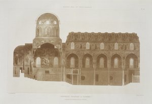 ジュールズアドルフショーヴェ（b.1828）によって彫刻されたルネッサンス様式のモニュメント時代の建築物からのシチリア島パレルモのパラティーノ礼拝堂の断面 作： French School