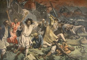 マヨットのサイクロン、ルプチジャーナルのイラスト：輝かしいサプリメント、1898 作： French School