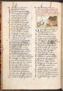 Dame Oiseuse päästää rakastajan sisään Nautintojen puutarhan ovista, Le Roman de la Rosesta c. 1400. 作： French School