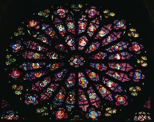 西のバラ窓からの聖母と天の聖歌隊の死と仮定、1260年頃（11494も参照） 作： French School