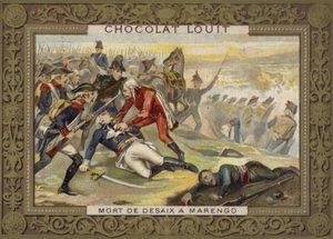 マレンゴの戦いでのデサイクス将軍の死、1800年 作： French School