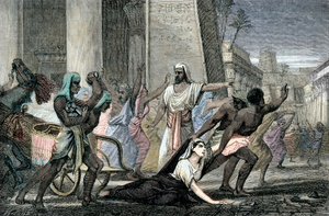 アレクサンドリア総主教シリルの信奉者に殺害されたヒパティアの死（19世紀末）（彫刻作品