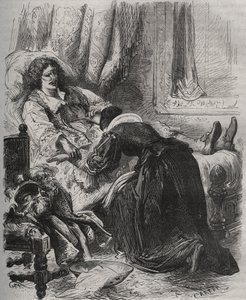 ジャン・バティスト（Jean-Baptiste）・ポケリン（Jean Baptiste Poquelin, dit Moliere）（1622-1673）の死、2月17日 作： French School