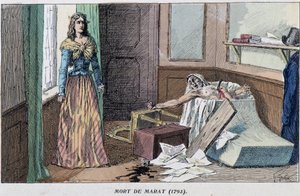 1793年のマラットの死 作： French School