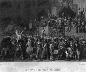 副官ジャン・フェロー（またはフェロー：1764-1795）の死-ティエールの「フランス革命」にて 作： French School