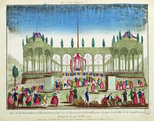 連邦の祭典のためのバスティーユの装飾と照明、1790年7月14日 作： French School