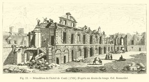 コンティホテルの解体、1769年、時間の図面から、コルボンナルドー 作： French School