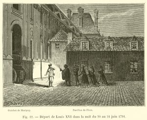 1791年6月20日から21日までの夜のルイ16世の出発 作： French School