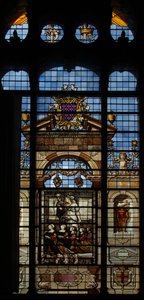 シャンティイ城の礼拝堂の北の窓を描いた 作： French School