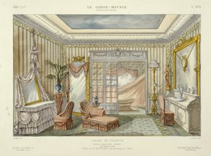 浴室スイートのデザイン（Le Garde-Meuble、Pub.パリ、1890年頃（カラーリトグラフ）