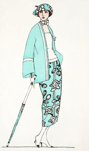 デイドレスC 1919のデザイン（pochoirプリント） 作： French School