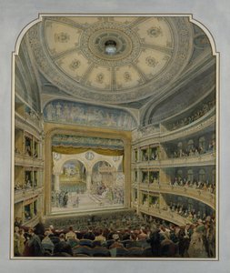 劇場の設計、1860年頃（紙にトイレ） 作： French School