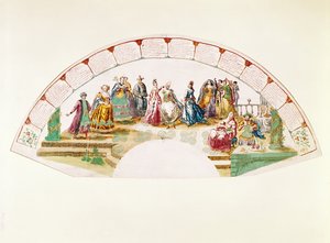 1733年にダンスとカーニバルオブネイションズを祝うファンのためのデザイン 作： French School