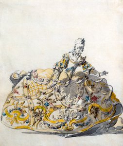 レディースガウンのデザイン、1780年代 作： French School