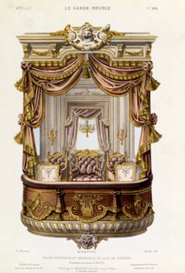 劇場ボックスの内外のデザイン、Le Garde-Meuble誌のイラスト、c.1860 作： French School