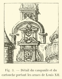 ベルタワーとルイ12世の腕を持つカルトゥーシュの詳細 作： French School