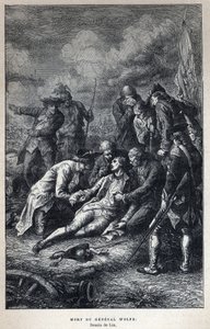 発見されたカナダジェームズ・ウルフ将軍（1727-1759）の死 9月13日のケベックの戦いでのイギリス軍