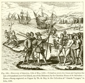 アメリカの発見、1492年5月12日 作： French School