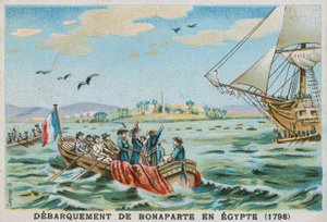 1798年のエジプトでのナポレオン下船 作： French School