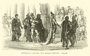 ローマ元老院の前のDivitiacus 作： French School