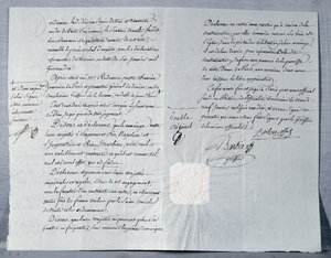 皇帝ナポレオンボナパルト（1769-1821）と皇后ジョセフィーヌ（1763-1814）の離婚声明1810年1月9日