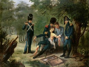 1813年10月30〜31日のハナウの戦いでのLarreys医師の救急車 作： French School
