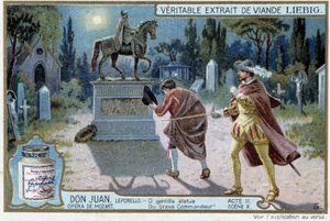 ドン・ファン：第2幕 第10場 墓地のドン・ファンと司令官の像 - クロモ・リービッヒ 作： French School