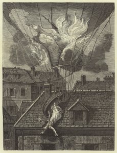 1819年7月6日、飛行士マダムブランチャードの劇的な死 作： French School