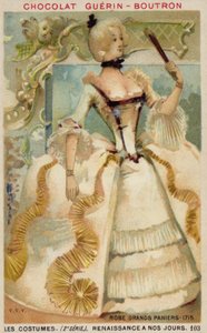 大きなパニエ付きのドレス、1715 作： French School