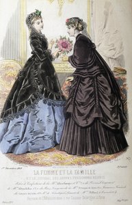 ドレスや髪型は、1868年12月1日付の「女と家庭と青年団の新聞」に掲載されています。 作： French School